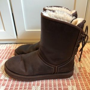 Lace Up Leather UGG Boots Size 10